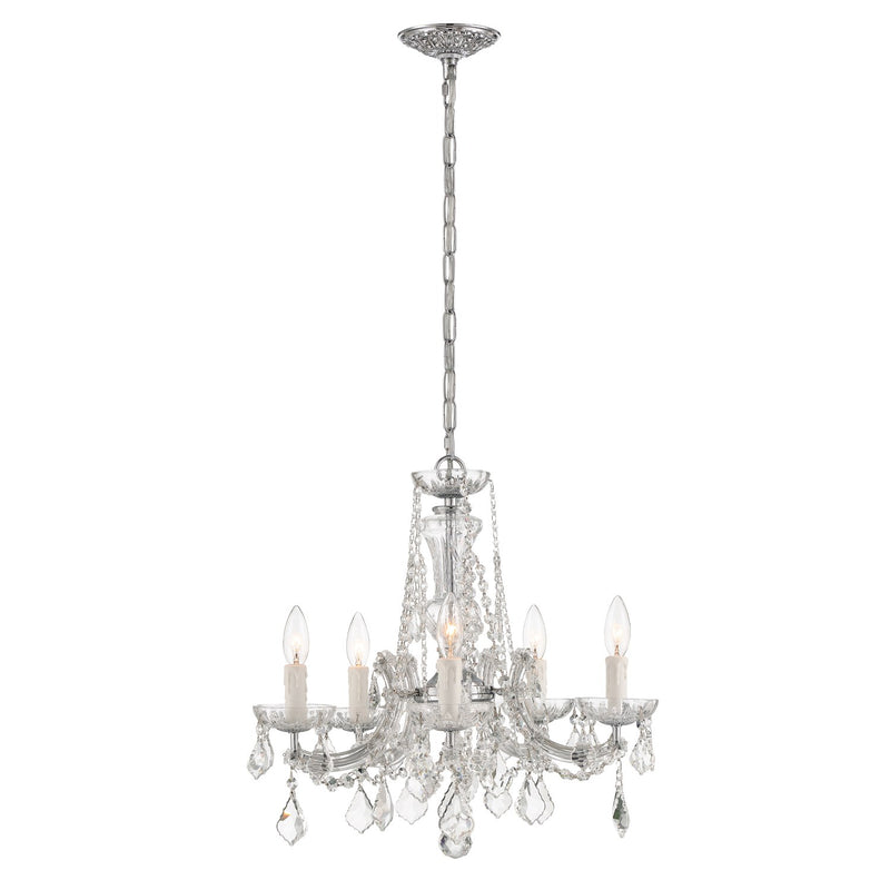 Maria Theresa 5 Light 20" Chandelier in Polished Chrome