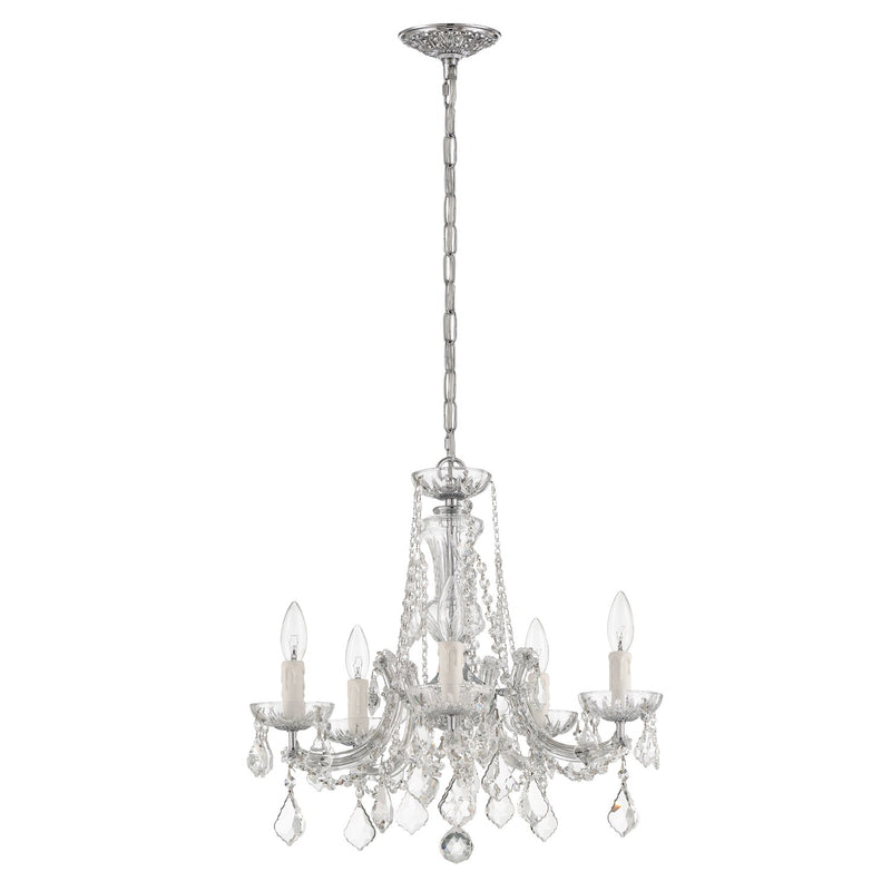 Maria Theresa 5 Light 20" Chandelier in Polished Chrome