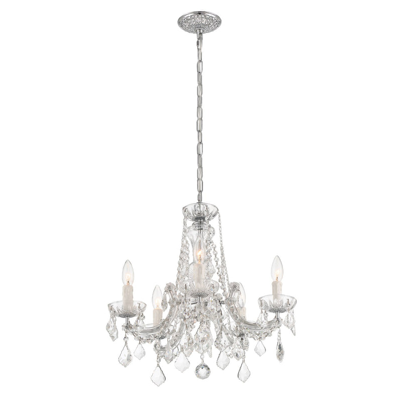 Maria Theresa 5 Light 20" Chandelier in Polished Chrome