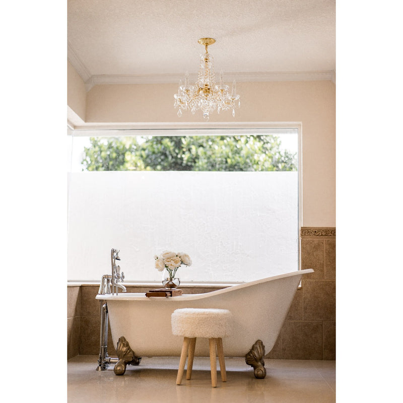 Maria Theresa 5 Light 20" Chandelier in Gold in a room setting