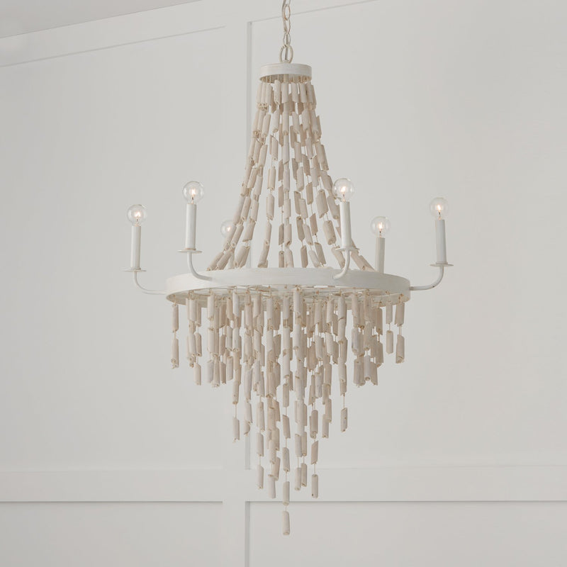 Carissa 6-Light Chandelier in Organic White