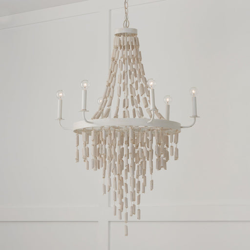 Carissa 6-Light Chandelier in Organic White