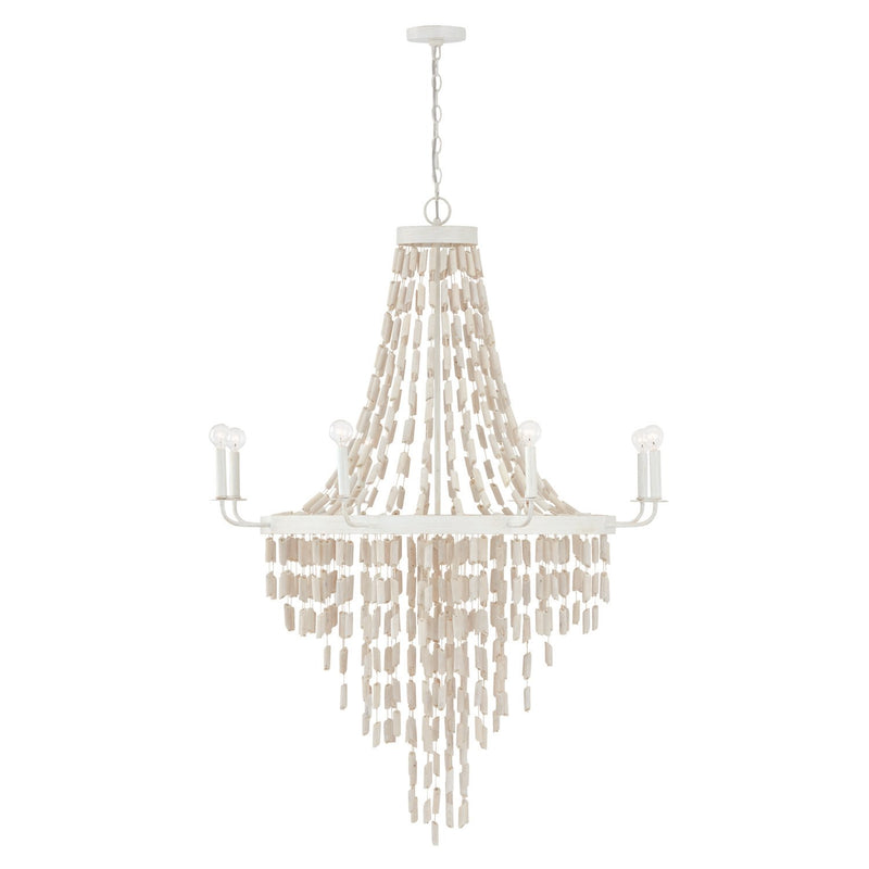 Carissa 8-Light Chandelier in Organic White