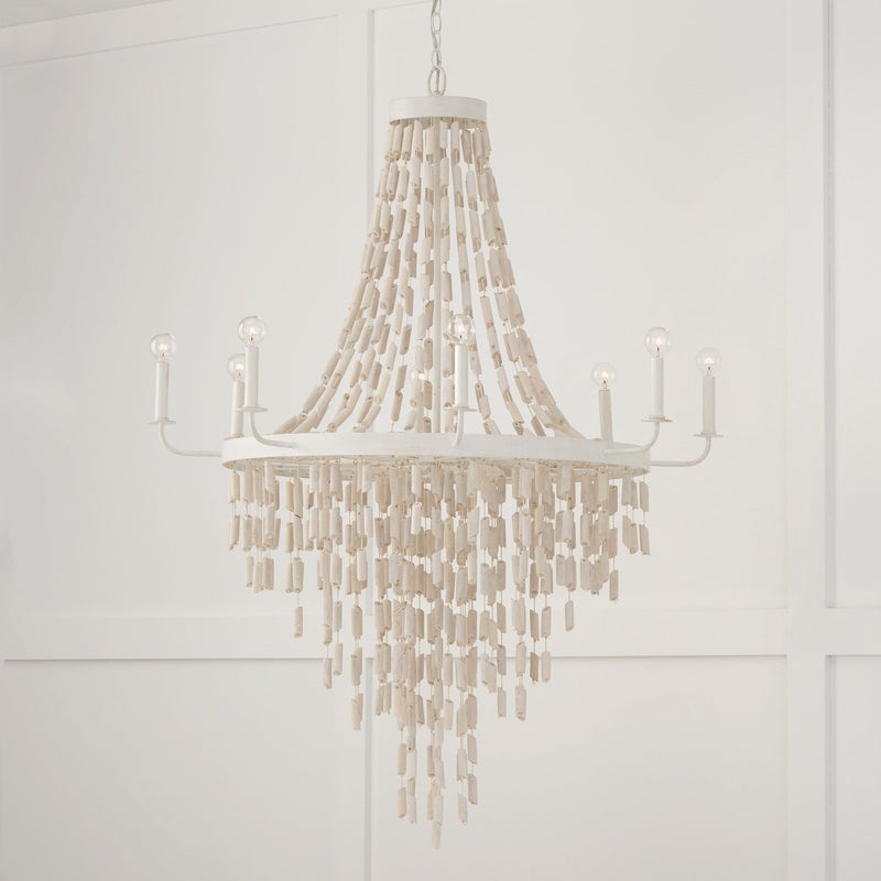 Carissa 8-Light Chandelier in Organic White