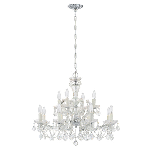 Maria Theresa 12 Light 29" Chandelier in Polished Chrome