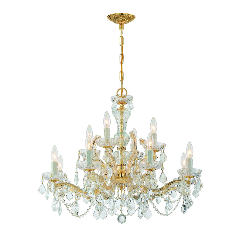 Maria Theresa 12 Light 29" Chandelier in Gold