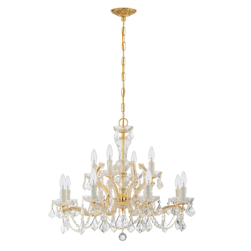 Maria Theresa 12 Light 29" Chandelier in Gold