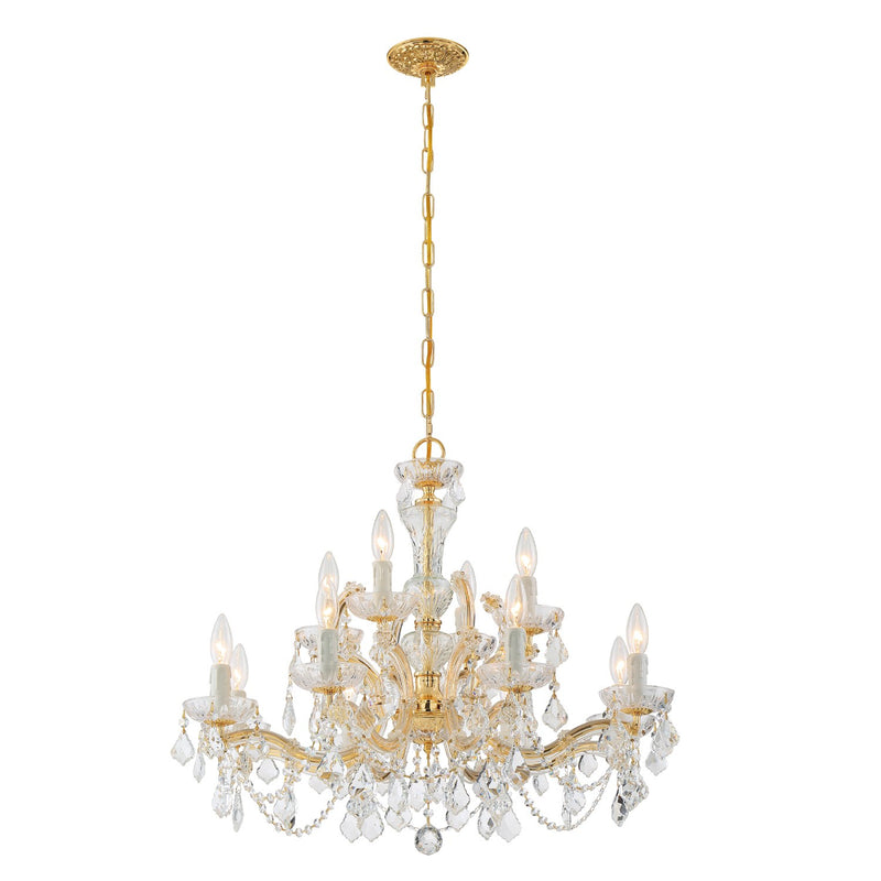 Maria Theresa 12 Light 29" Chandelier in Gold
