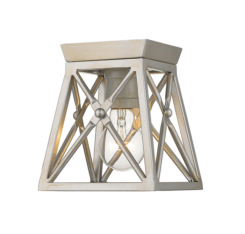 Trestle 1 Light 6" Flush Mount in Antique Silver