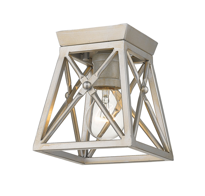 Trestle 1 Light 6" Flush Mount in Antique Silver