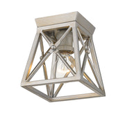 Trestle 1 Light 6" Flush Mount in Antique Silver