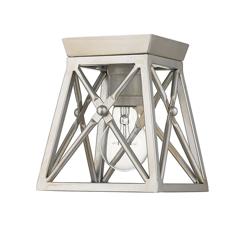 Trestle 1 Light 6" Flush Mount in Antique Silver