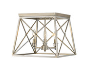 Trestle 3 Light 14" Flush Mount in Antique Silver