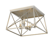 Trestle 4 Light 18" Flush Mount in Antique Silver