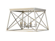 Trestle 4 Light 18" Flush Mount in Antique Silver