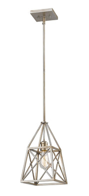 Trestle 1 Light 8" Pendant in Antique Silver