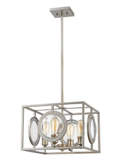 Port 4 Light 17.75" Chandelier in Antique Silver
