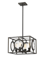 Port 4 Light 17.75" Chandelier in Olde Bronze