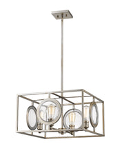 Port 4 Light 21.75" Chandelier in Antique Silver