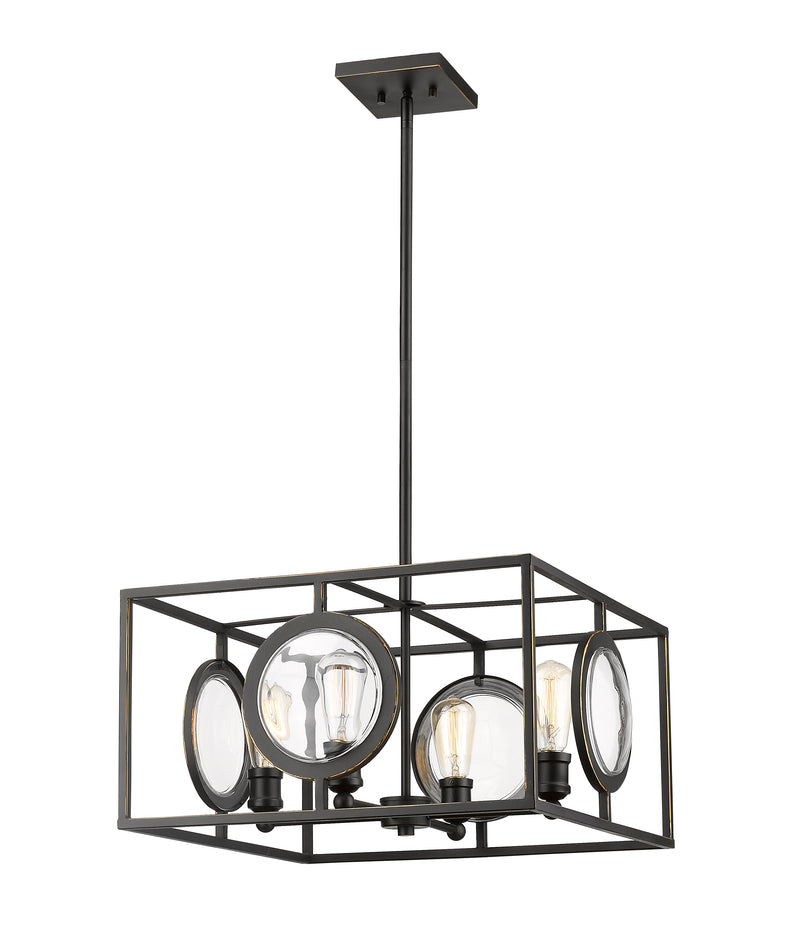 Port 4 Light 21.75" Chandelier in Olde Bronze