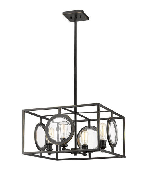 Port 4 Light 21.75" Chandelier in Olde Bronze