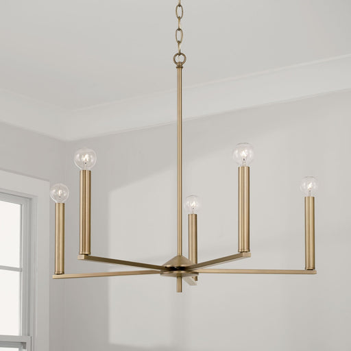 Portman 5-Light Chandelier in Aged Brass