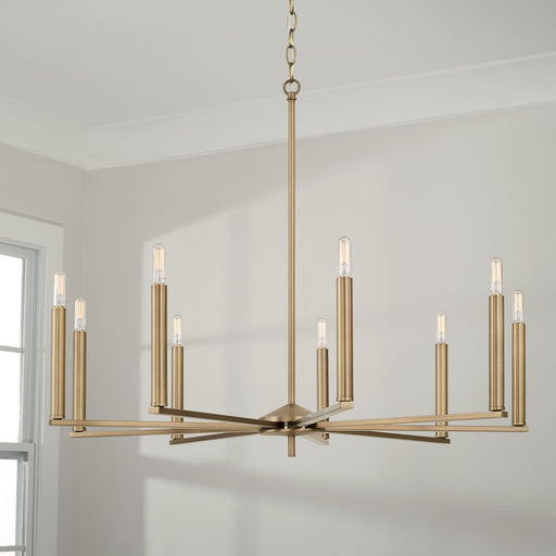 Portman 9-Light Chandelier in Aged Brass