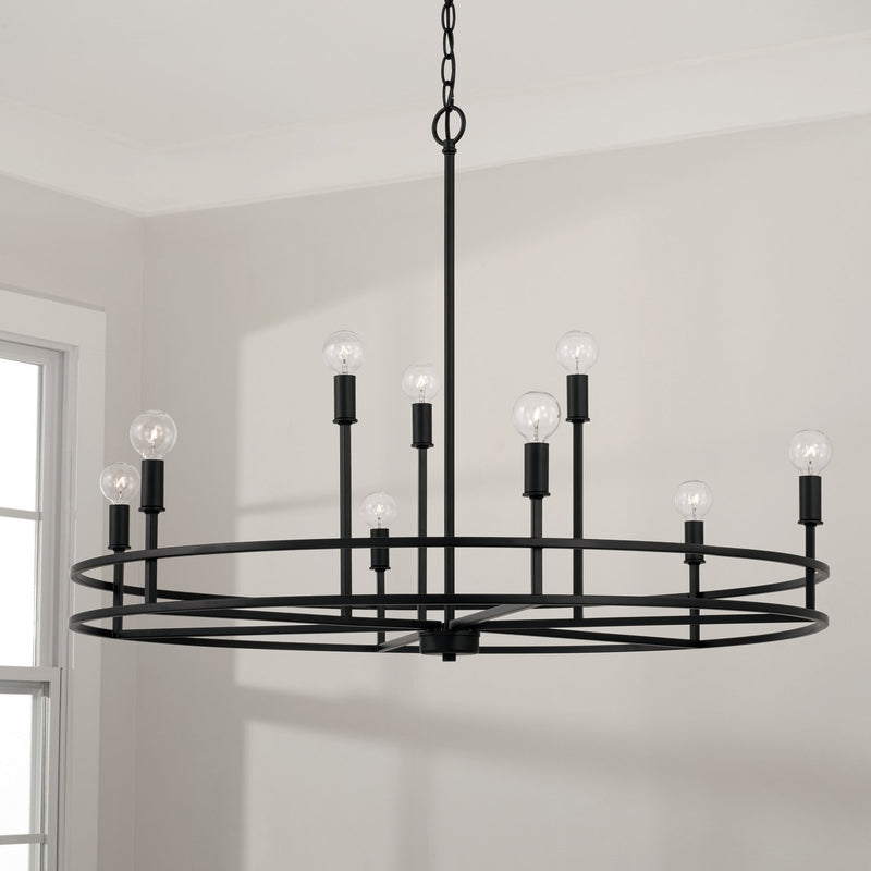 Fuller 9-Light Chandelier in Matte Black
