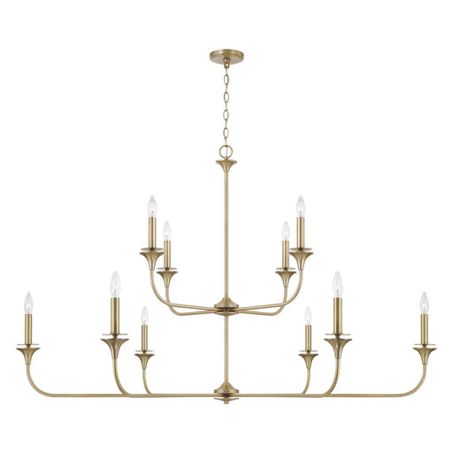 Presley 10-Light Chandelier in Aged Brass