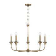 Presley 5-Light Chandelier in Aged Brass