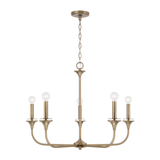 Presley 5-Light Chandelier in Aged Brass