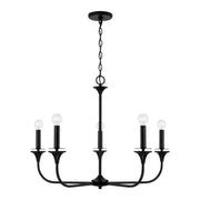 Presley 5-Light Chandelier in Matte Black