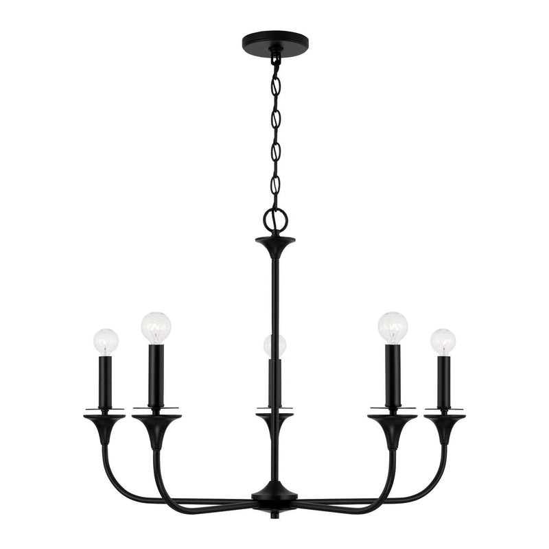 Presley 5-Light Chandelier in Matte Black