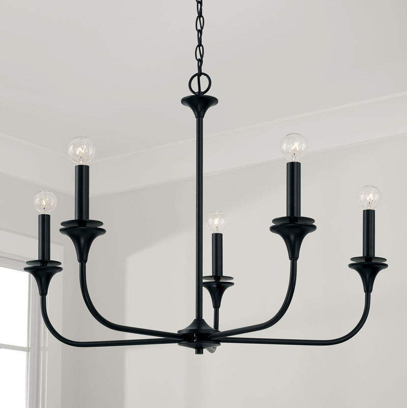 Presley 5-Light Chandelier in Matte Black