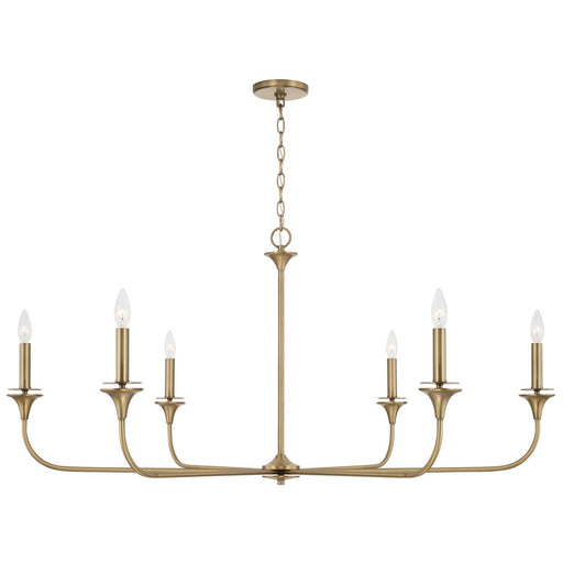Presley 6-Light Chandelier in Aged Brass