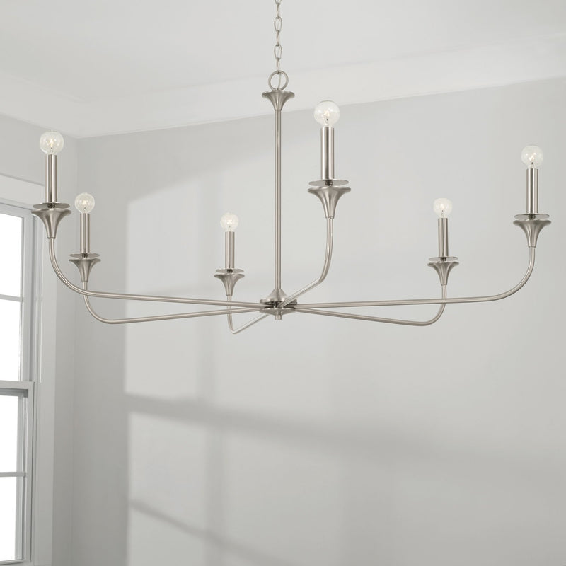 Presley 6-Light Chandelier in Brushed Nickel