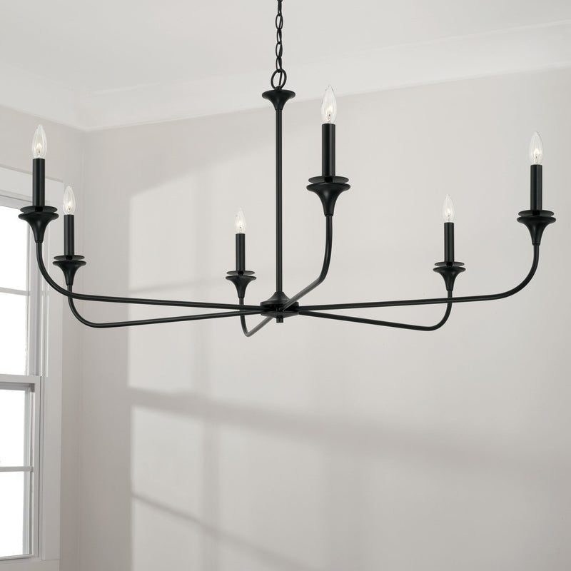 Presley 6-Light Chandelier in Matte Black