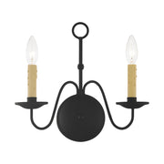 Heritage 2-Light 13" Double Wall Sconce in Black