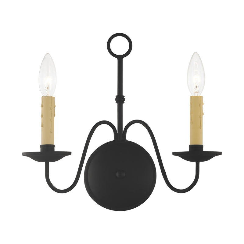 Heritage 2-Light 13" Double Wall Sconce in Black