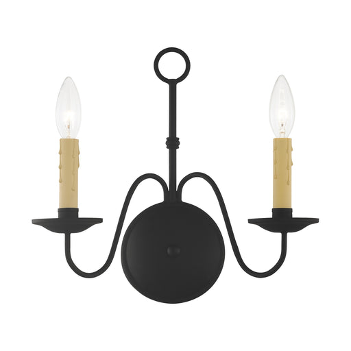Heritage 2-Light 13" Double Wall Sconce in Black