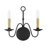 Heritage 2-Light 13" Double Wall Sconce in Black