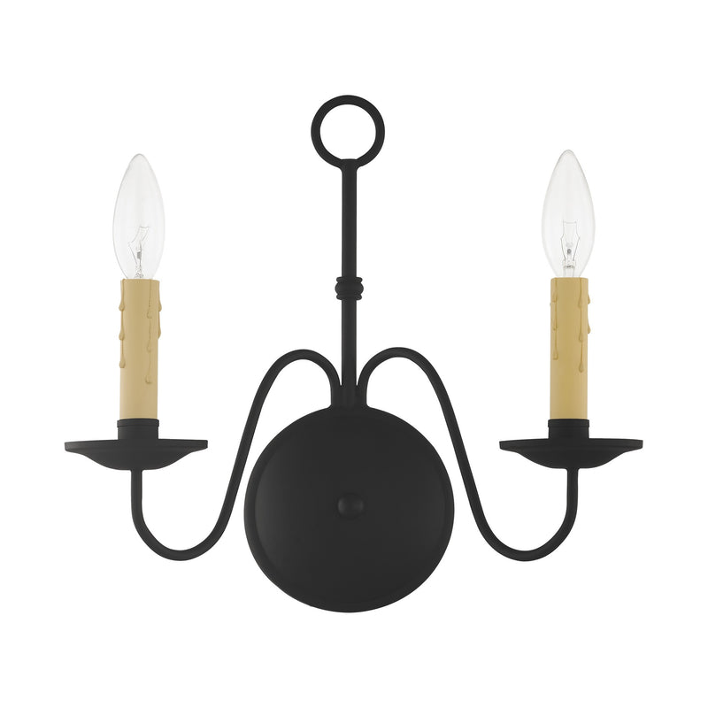 Heritage 2-Light 13" Double Wall Sconce in Black