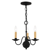 Heritage 3-Light 14" Mini Chandelier in Black