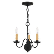 Heritage 3-Light 14" Mini Chandelier in Black