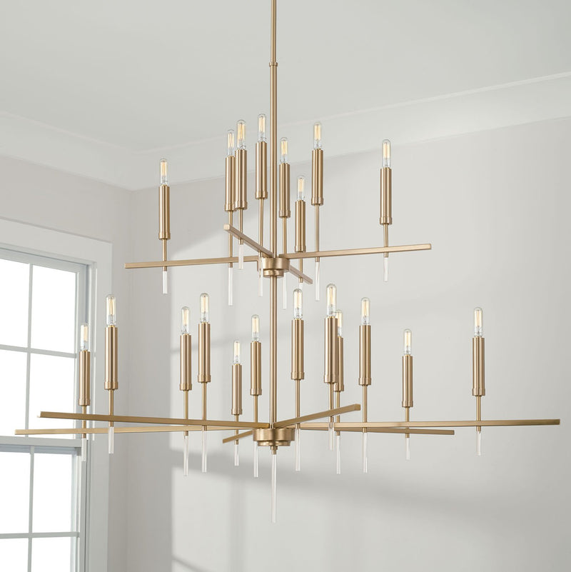 Elora 20-Light Chandelier in Matte Brass