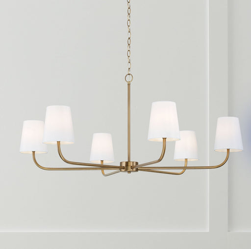 Brody 6-Light 47" Chandelier in Aged Brass