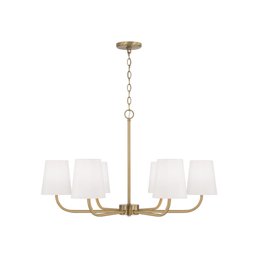 Brody 6-Light 34.5" Chandelier in Aged Brass