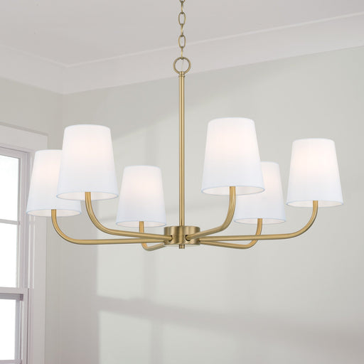 Brody 6-Light 34.5" Chandelier in Aged Brass