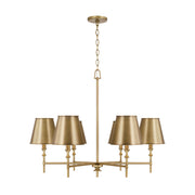 Whitney 6-Light Chandelier in Aged Brass