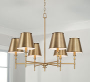 Whitney 6-Light Chandelier in Aged Brass